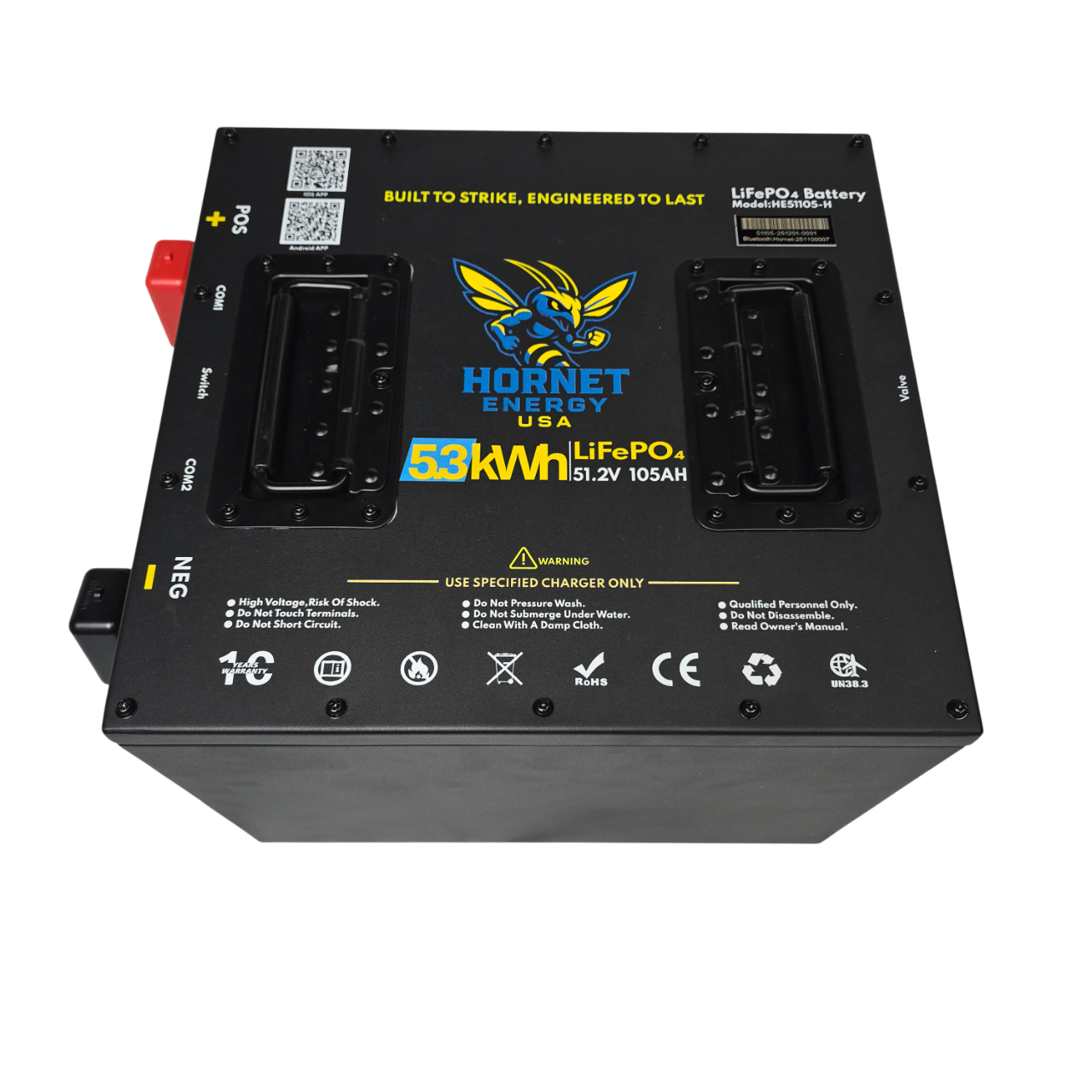 Hornet Energy CUBED  51.2V 105Ah LiFePO4 Lithium Battery (Heated Series) – IP66, 300A BMS