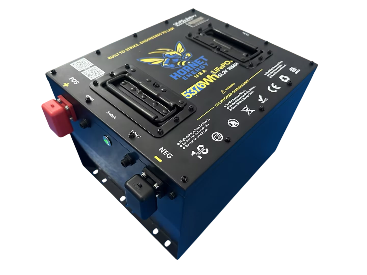 Hornet Energy Cubed 51.2V 105Ah LiFePO4 Lithium Battery ICON Bundle Kit – Heated, Fire Suppression, IP66, 300A Smart BMS