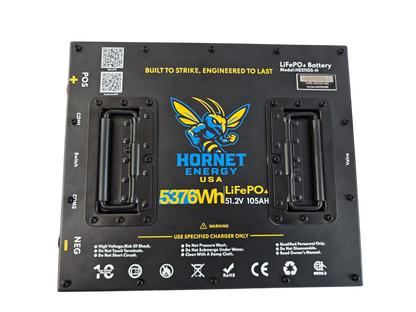 Hornet Energy Cubed 51.2V 105Ah LiFePO4 Lithium Battery ICON Bundle Kit – Heated, Fire Suppression, IP66, 300A Smart BMS