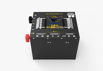 Hornet Energy CUBED  51.2V 105Ah LiFePO4 Lithium Battery (Heated Series) – IP66, 300A BMS